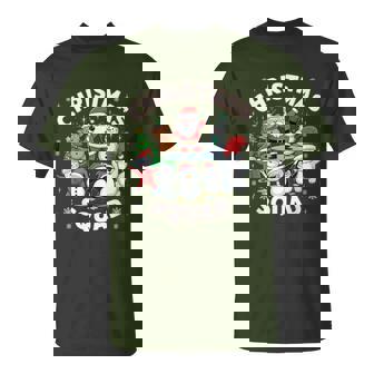 Christmas Squad Cute Santa Elf Reindeer Snowman And Tree T-Shirt - Monsterry