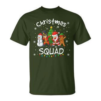 Christmas Squad Matching Santa Reindeer Snowman Dab T-Shirt - Monsterry
