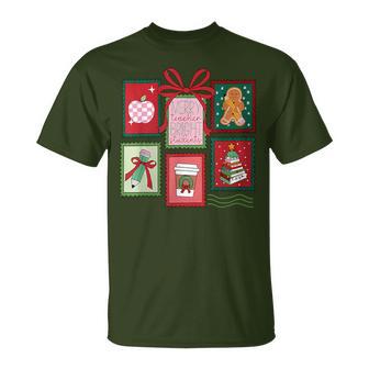 Christmas Teacher Stamps T-Shirt - Thegiftio UK