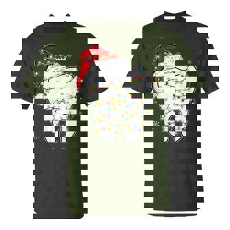 Christmas Th Dentist Xmas Lights Santa Hat Pajama Holiday T-Shirt | Mazezy