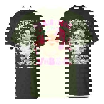 Christmas Vibe Cute Pink Santa Christmas Xmas Girl T-Shirt - Monsterry