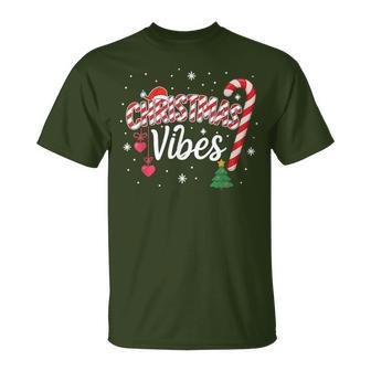 Christmas Vibes Girls Candy Cane Holiday Graphic T-Shirt - Thegiftio UK
