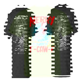 Christmas Xmas Vibes Crow Holiday Spirits Merry F-Caw-F T-Shirt - Seseable