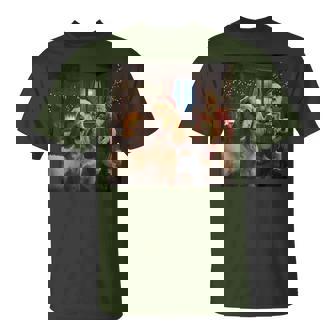 Cocker Spaniel Selfie With Santa Claus Christmas Meme T-Shirt - Thegiftio