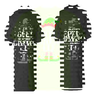 Coffee Drinking Elf Christmas Family Matching T-Shirt | Seseable FR