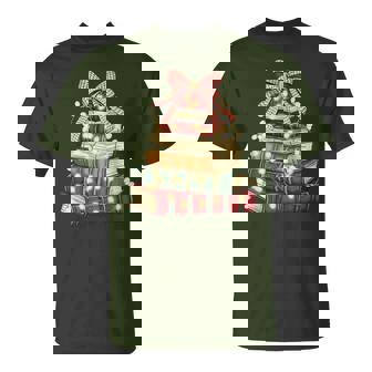 Coquette Bow Christmas Books Xmas Tree Librarian Teacher T-Shirt | Mazezy