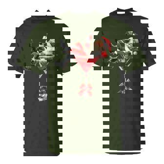 Coquette Bow Christmas Martini Santa Claus Xmas Drinking T-Shirt - Monsterry