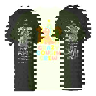 Crazy Cousin Crew Dinosaur Christmas Theme Matching Family T-Shirt - Seseable