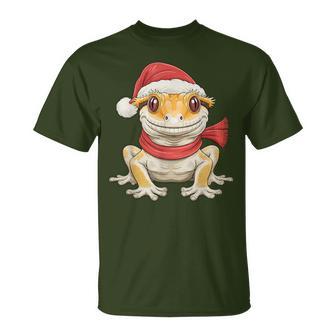 Cute Christmas Crested Gecko Santa T-Shirt - Seseable