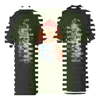 Cute Christmas Fox With Santa Hat Cocoa Cookie Animal T-Shirt | Mazezy