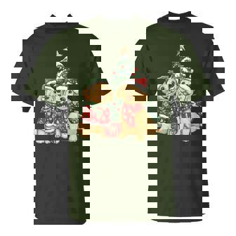 Cute Christmas Golden Retriever Dogs Holiday Sweaters Dog T-Shirt | Mazezy