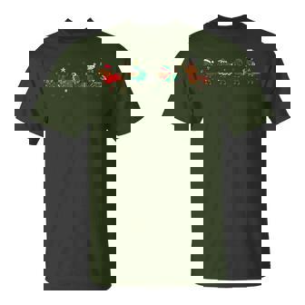 Cute Dachshund Dogs Lover Christmas Tree Santa Red Lights T-Shirt | Seseable CA