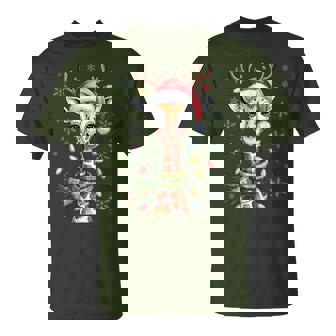 Cute Giraffe Christmas Animal Lovers Holiday Pajama T-Shirt | Seseable UK