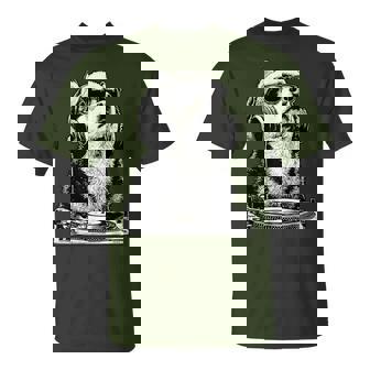 Cute Husky Dj With Sunglasses Santa Dog Christmas Music T-Shirt | Mazezy