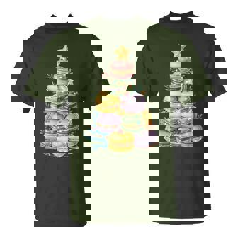 Cute Macaron Cookie Christmas Tree Lights Holiday Baking T-Shirt - Monsterry