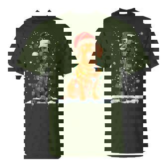 Dachshund Dog Christmas Lights Santa Xmas Pet Dog Lover T-Shirt - Monsterry