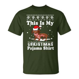 Dachshund Dog Xmas Sweater This Is My Christmas Pajama T-Shirt - Thegiftio UK