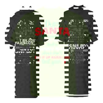 Dear Santa Fat Bank Account Skinny Body Christmas T-Shirt - Monsterry