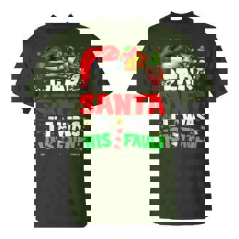 Dear Santa It Was His Pjs Fault Christmas Xmas Women T-Shirt | Seseable CA