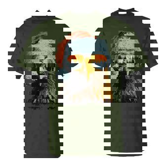 Eagle With Sunglasses Snow Santa Hat Snowy Christmas Animal T-Shirt | Mazezy