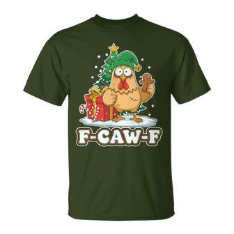 F-Caw-F Chicken Christmas Tree Holiday Humor T-Shirt - Thegiftio UK