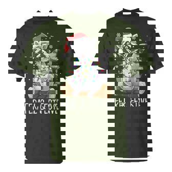 Feral And Festive Raccoon Christmas T-Shirt | Mazezy