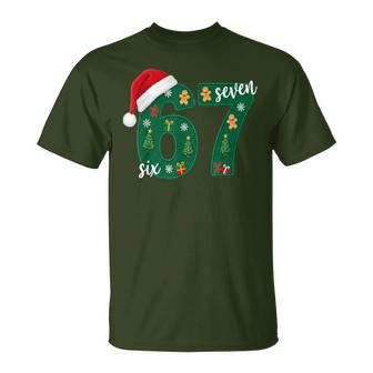 Festive 67 Christmas Sweater Santa Hat Gingerbread T-Shirt - Thegiftio UK