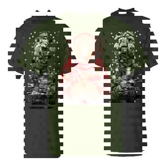 Festive Bear In Glasses Christmas Lights Coffee Winter T-Shirt | Mazezy