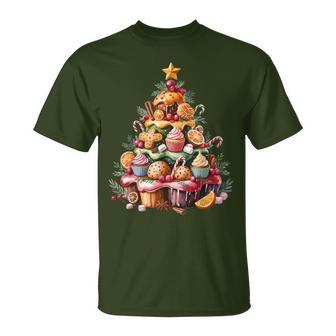 Festive Christmas Dessert Tree Holiday Baking Sweet Cupcake T-Shirt - Thegiftio UK