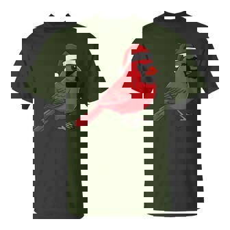 Festive Cute Red Cardinal Bird Christmas Winter Nature Lover T-Shirt | Mazezy