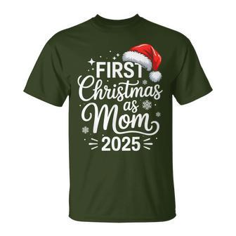 First Christmas As Mom 2025 Snowflake Xmas Family Matching T-Shirt - Thegiftio UK
