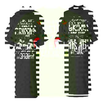 Our First Christmas As Mr & Mrs 2025 Married Couples Pajamas T-Shirt - Thegiftio