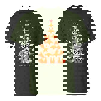 Fox Christmas Tree Fox Xmas Tree For And Boys T-Shirt | Seseable UK