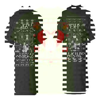 French Bulldog Santa Hat Frenchie Dog Ugly Christmas Sweater T-Shirt - Thegiftio