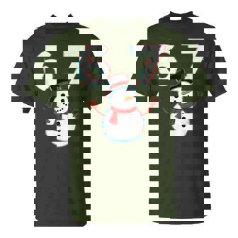 6 7 Meme Snowman Christmas Six Seven Viral Humor T-Shirt | Mazezy