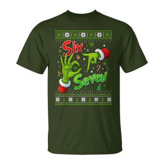 67 Christmas Pajamas Six Seven Meme Brainrot T-Shirt - Thegiftio UK