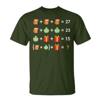 67 Meme Cat Santa Hat Math Teacher Christmas Costume T-Shirt - Thegiftio