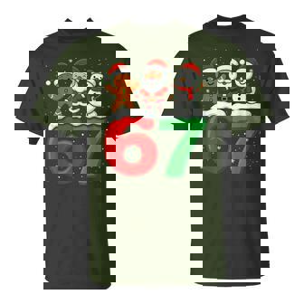 67 Meme Xmas Six Seven Santa Snowman Christmas T-Shirt - Monsterry