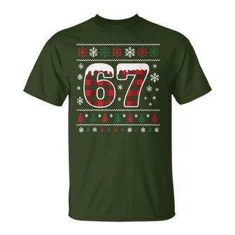 67 Six Seven Meme Brainrot Cringe Christmas Pajamas T-Shirt - Thegiftio UK