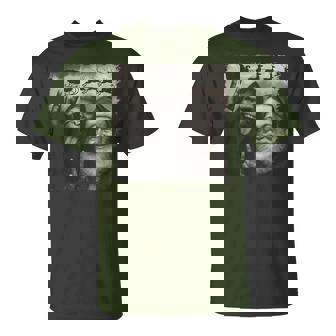 Bigfoot & Santa Claus Rock On Hand Sign Xmas Selfie T-Shirt | Seseable UK