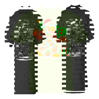 Bigfoot Santa Christmas Tree Drink Beer Xmas Sasquatch T-Shirt - Seseable