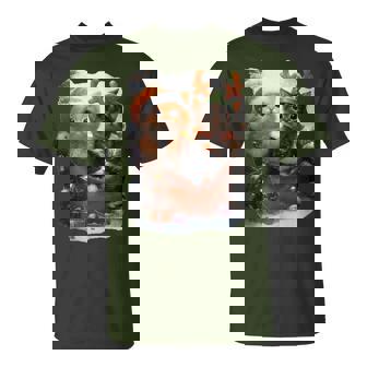 Cat Christmas Light Santa Xmas Decorations Meowy T-Shirt | Seseable CA