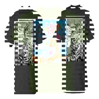 Cat Selfie Santa Claus Riding T-Rex Christmas Meme T-Shirt - Monsterry