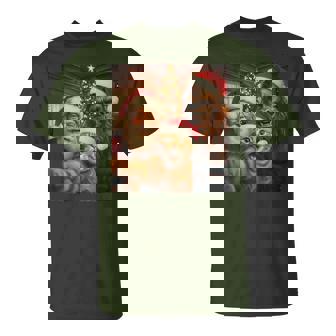 Cat Selfie With Sasquatch And Santa Christmas Boys Men T-Shirt | Mazezy