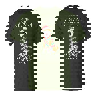 Christmas Akita Naughty List T-Shirt - Monsterry