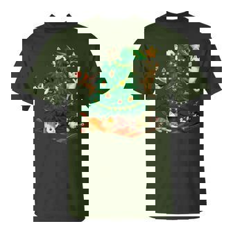 Christmas Cats Climbing Tree Cute Cat Xmas Holiday T-Shirt - Thegiftio