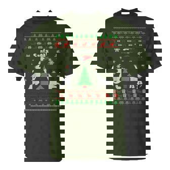 Dinosaurs And Santa Ugly Christmas Sweater T-Shirt - Thegiftio