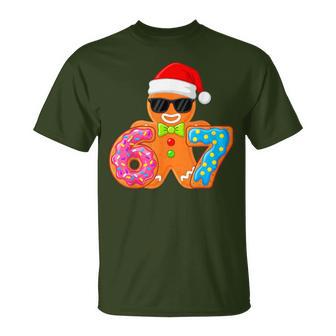 Gingerbread Six Seven 67 Ice Cream Drip Christmas Boys T-Shirt - Thegiftio UK
