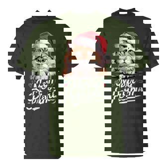 Persian Cat Santa Hat Christmas Lights T-Shirt | Seseable CA