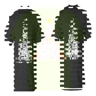 Pitbull Christmas Tree Dog Lovers Xmas T-Shirt - Monsterry